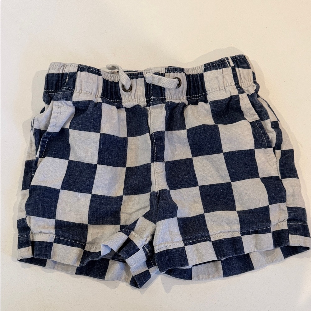 Crewcuts Navy and White Checkered Kids Shorts